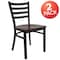 Flash Furniture Black Ladder Chair-Mah Seat, PK2 2-XU-DG694BLAD-MAHW-GG - alternate 4